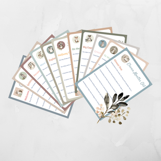Baby's First Year Cards — Months 0 to 11 — Digital Download