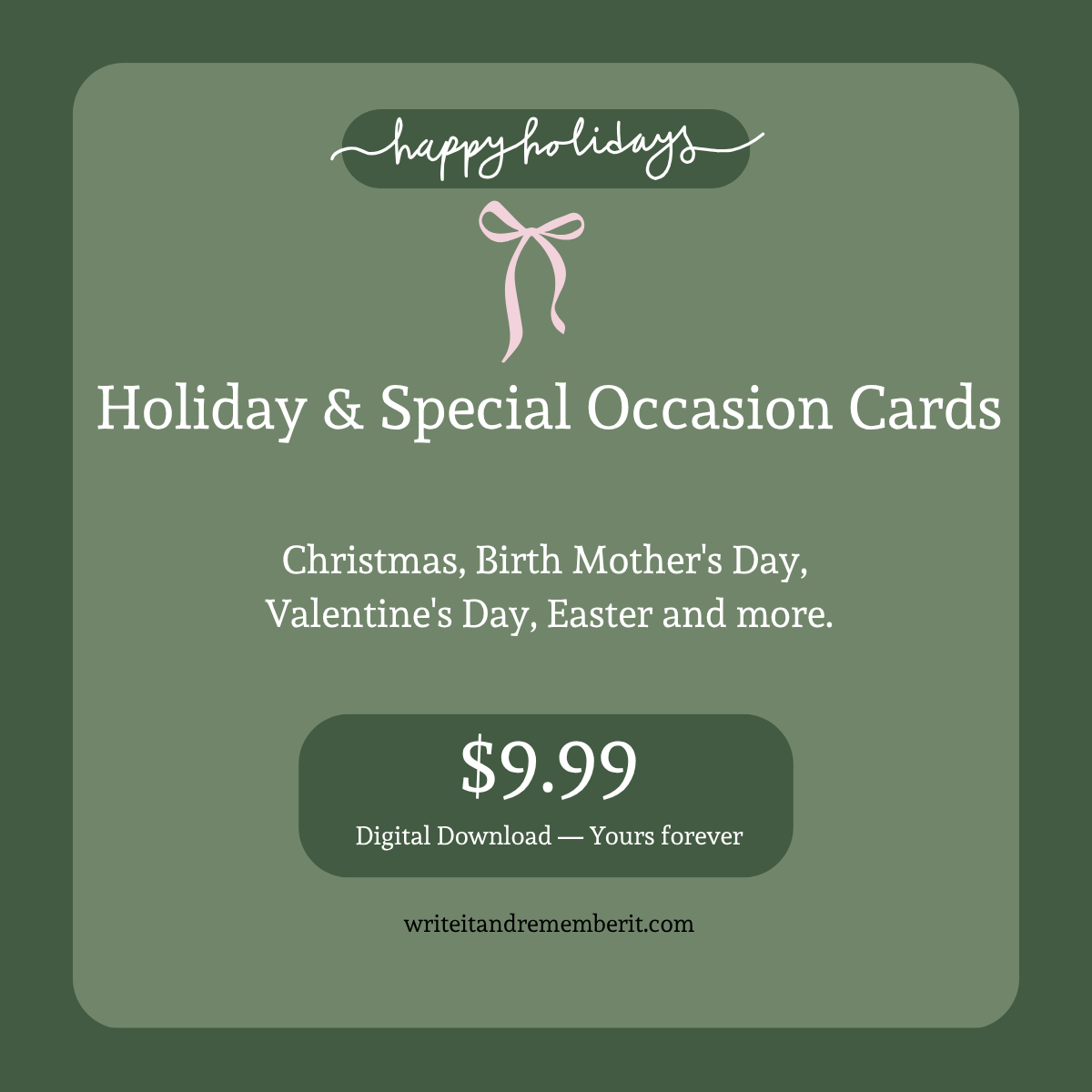 Holiday & Special Occasion Cards — Digital Download