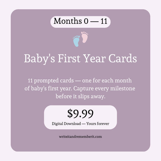 Baby's First Year Cards — Months 0 to 11 — Digital Download